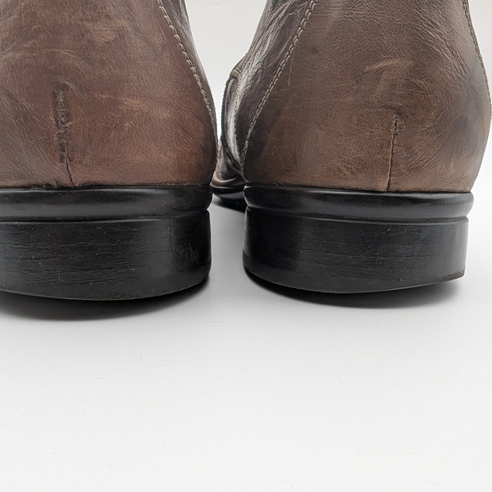 Bacco Bucci mens Brown Leather Ankle Boots Made Italy Size 12 Western Stitch - Picture 8 of 14